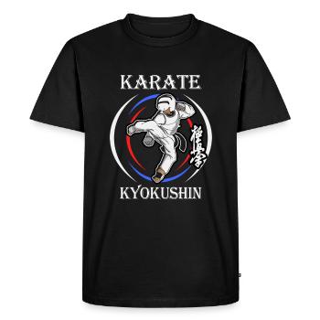 Karate Kyokushin Kickboxing Martial Art - Men's Premium Organic T-Shirt - black - Front - Nico (187cm)