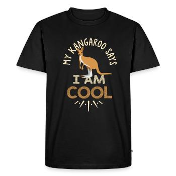 Cool kangourou marsupial animal mignon - T-shirt Premium bio Homme - noir - Devant - Nico (187cm)