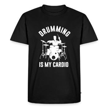 Musicien de percussion batteur pilon - T-shirt Premium bio Homme - noir - Devant - Nico (187cm)