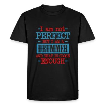 Drummer Drummer Drummer Musicien - T-shirt Premium bio Homme - noir - Devant - Nico (187cm)