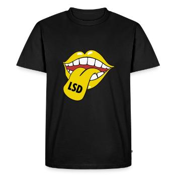 GOA Hofmann LSD Psychedelic Mushrooms Techno - Men's Premium Organic T-Shirt - black - Front - Nico (187cm)