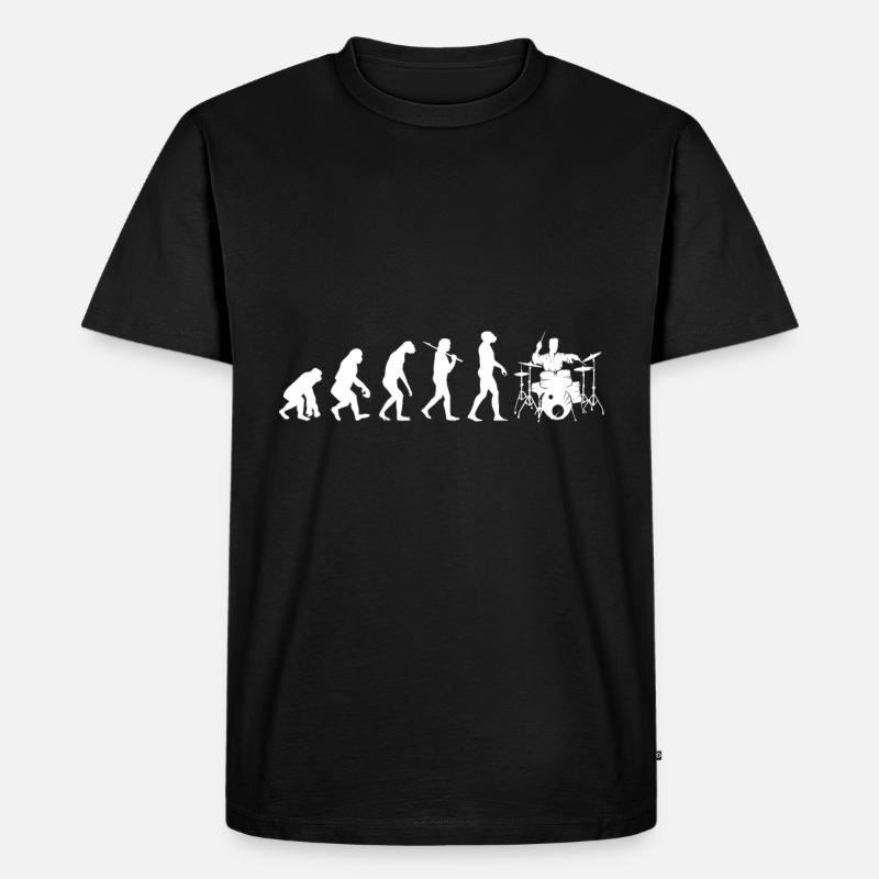 Drummer Evolution Schlagzeug Drumstick - Männer Premium Bio T-Shirt - Schwarz