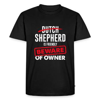 Dutch Shepherd est sympathique - Méfiez-vous du propriétaire - T-shirt Premium bio Homme - noir - Devant - Nico (187cm)