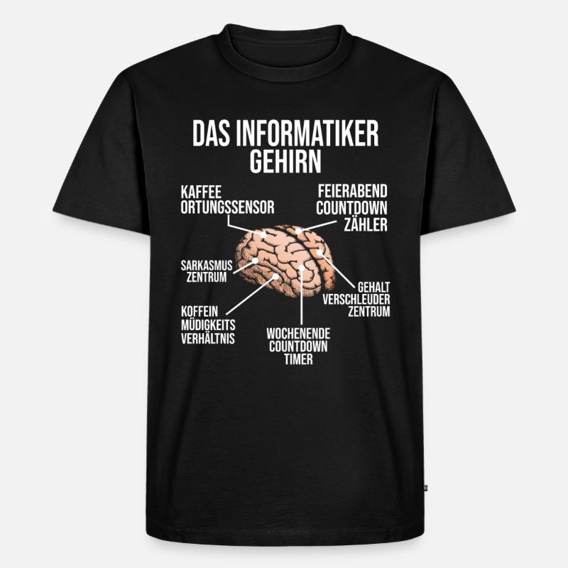 Informatiker Gehirn Geschenk Programmierer - Männer Premium Bio T-Shirt - Schwarz