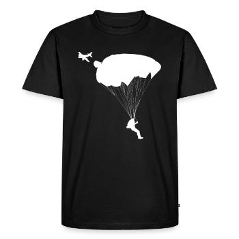 Avion et parachute sauteur - T-shirt Premium bio Homme - noir - Devant - Nico (187cm)