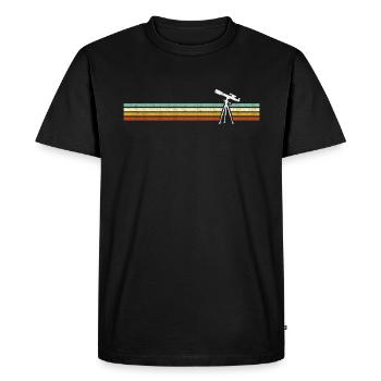 Vintage astronomy telescope telescope astronomer - Men's Premium Organic T-Shirt - black - Front - Nico (187cm)