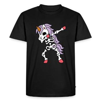 Dabbing Unicorn Skeleton Halloween Skeleton Unicorn - T-shirt Premium bio Homme - noir - Devant - Nico (187cm)