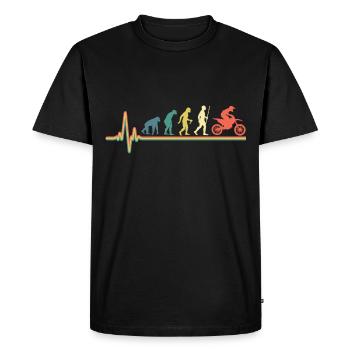 Motocross Heartbeat Retro Evolution Dir Bike - T-shirt Premium bio Homme - noir - Devant - Nico (187cm)