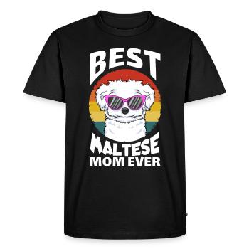 Meilleur Maltese Mom Ever Meilleur Malteser Mama chiens - T-shirt Premium bio Homme - noir - Devant - Nico (187cm)