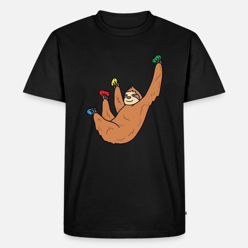 Sloth Boulder Gift - Men's Premium Organic T-Shirt - black