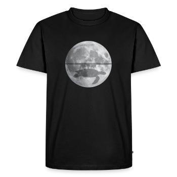 Flat Earth Theory Elephant Turtle - Men's Premium Organic T-Shirt - black - Front - Nico (187cm)