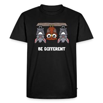 Funny owls bird bats Be Different animal lovers - Men's Premium Organic T-Shirt - black - Front - Nico (187cm)