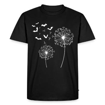 Chiroptères Pissenlit fleur Halloween - T-shirt Premium bio Homme - noir - Devant - Nico (187cm)