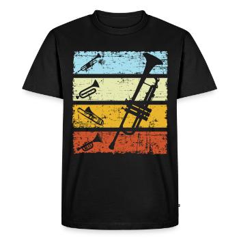 Trompette trompette trompette trompette - T-shirt Premium bio Homme - noir - Devant - Nico (187cm)