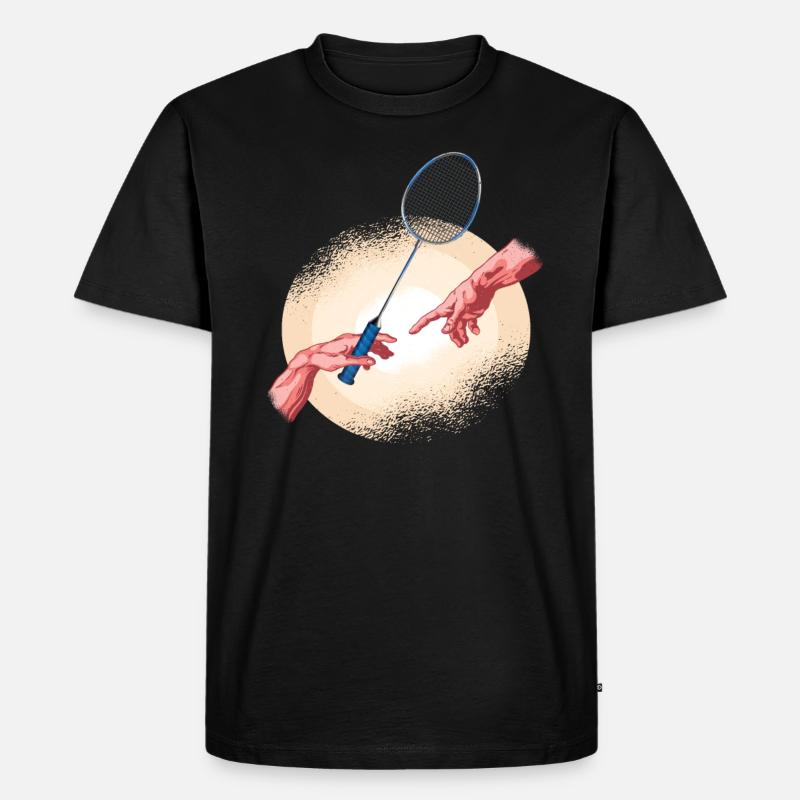 Badminton - Männer Premium Bio T-Shirt - Schwarz