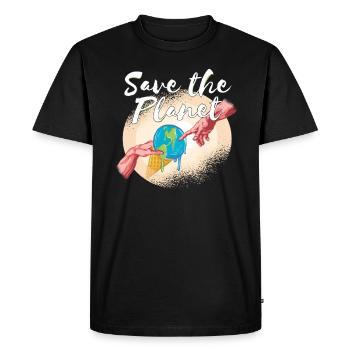 Save the Planet Earth Day Environment Earth Melts - Men's Premium Organic T-Shirt - black - Front - Nico (187cm)