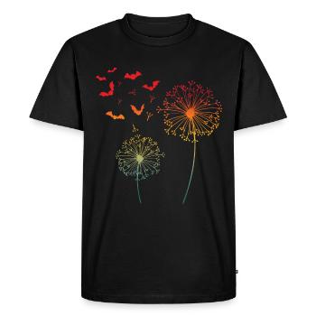 Fleur de pissenlit de la chauve-souris - T-shirt Premium bio Homme - noir - Devant - Nico (187cm)