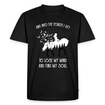 And Into The Forest I Go To Lose My Mind Horse - T-shirt Premium bio Homme - noir - Devant - Nico (187cm)
