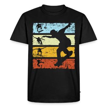 Vintage Skateboard Retro - T-shirt Premium bio Homme - noir - Devant - Nico (187cm)