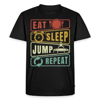 Eat Sleep Jump Repeat Trampoline Jumping Fitness - T-shirt Premium bio Homme - noir - Devant - Nico (187cm)