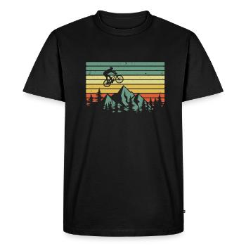 Mountain Mountain bike vintage Mountain bike Retro - T-shirt Premium bio Homme - noir - Devant - Nico (187cm)