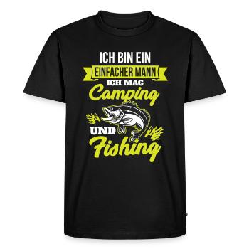 Homme simple Je Mag Camping Et Pêche Pêche - T-shirt Premium bio Homme - noir - Devant - Nico (187cm)