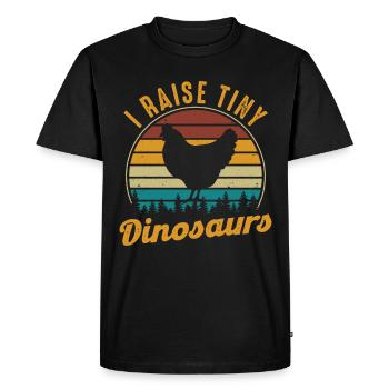 I Raise Tiny Dinosaurs Funny Chicken Gift - Men's Premium Organic T-Shirt - black - Front - Nico (187cm)