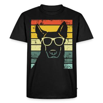 Rétro Vintage German Shepherd propriétaire de chien - T-shirt Premium bio Homme - noir - Devant - Nico (187cm)
