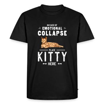 Emotional collapse cat place here - Men's Premium Organic T-Shirt - black - Front - Nico (187cm)
