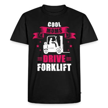 Cool Moms drive Forklift Ladies forklift operator - T-shirt Premium bio Homme - noir - Devant - Nico (187cm)