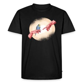 Perruque bleue - T-shirt Premium bio Homme - noir - Devant - Nico (187cm)