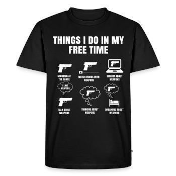 Les choses Dans Mon temps libre Fais des tireurs sportifs - T-shirt Premium bio Homme - noir - Devant - Nico (187cm)