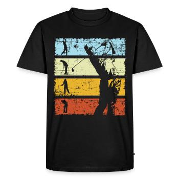 Golfer & Golfspieler Golf Club Golfplatz Retro - T-shirt Premium bio Homme - noir - Devant - Nico (187cm)