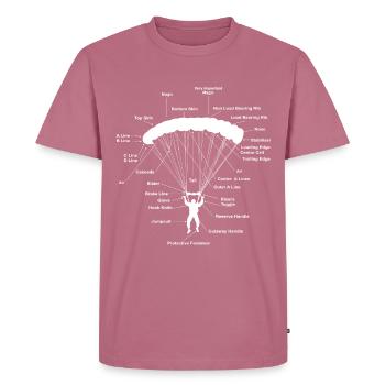 Parachute Anatomy Magic Skydiving Paraglider - Männer Premium Bio T-Shirt - Mauve - Vorne - Nico (187cm)