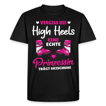 La princesse porte des chaussures de ski - T-shirt Premium bio Homme - noir - Devant - Nico (187cm)