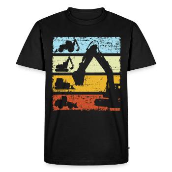 Excavatrices vintage Machines de construction - T-shirt Premium bio Homme - noir - Devant - Nico (187cm)