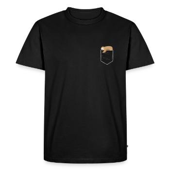Sloth in the chest pocket - Men's Premium Organic T-Shirt - black - Front - Nico (187cm)