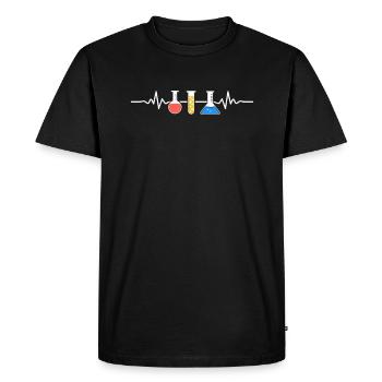Chemistry Heartbeat - Chemist Nerd Geek - T-shirt Premium bio Homme - noir - Devant - Nico (187cm)