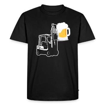 Forklift Beer T-Shirt Funny Forklift Driver - T-shirt Premium bio Homme - noir - Devant - Nico (187cm)