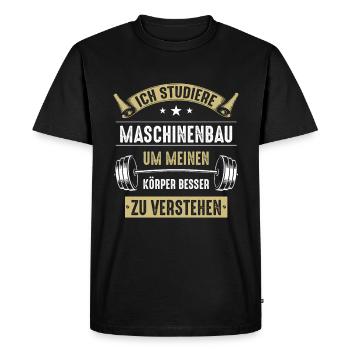 Ich studiere Maschinenbau - Körper Fitness Gym - Männer Premium Bio T-Shirt - Schwarz - Vorne - Nico (187cm)