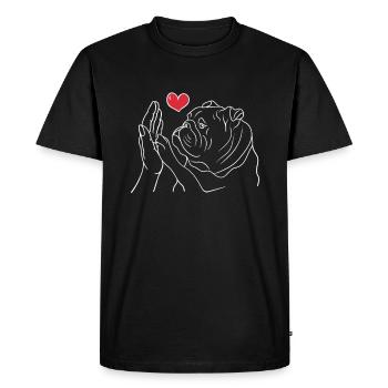 Bulldogge Amour des chiens Maîtresse Maître Chiens - T-shirt Premium bio Homme - noir - Devant - Nico (187cm)
