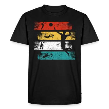 Vintage Volleyballer Retro Beach Volleyball Game - Men's Premium Organic T-Shirt - black - Front - Nico (187cm)