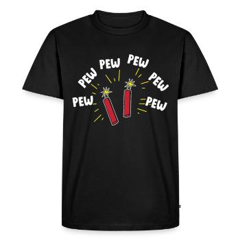 Pew Pew Pyrotechnique pyrotechnique - T-shirt Premium bio Homme - noir - Devant - Nico (187cm)
