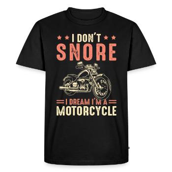 I Don’t Snore - Motorcycle - Snoring Biker - T-shirt Premium bio Homme - noir - Devant - Nico (187cm)