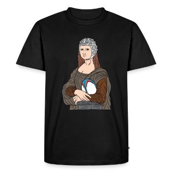 Mona Lisa aime le rugby - T-shirt Premium bio Homme - noir - Devant - Nico (187cm)