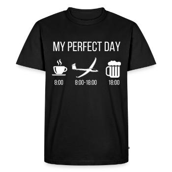 My Perfect Day Voiliers Bière Plan du jour - T-shirt Premium bio Homme - noir - Devant - Nico (187cm)