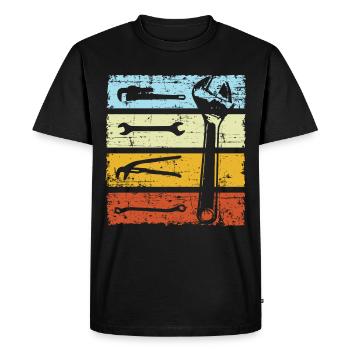 Heating engineer retro tool - Men's Premium Organic T-Shirt - black - Front - Nico (187cm)