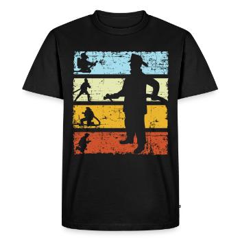 Firefighter Retro Vintage - Men's Premium Organic T-Shirt - black - Front - Nico (187cm)