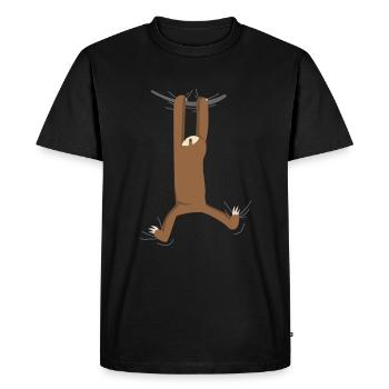 Sloth climbs high sloth hanging out tired - Men's Premium Organic T-Shirt - black - Front - Nico (187cm)