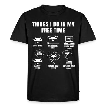 Things I Do In My Free Time CR Copter Drone Pilot - T-shirt Premium bio Homme - noir - Devant - Nico (187cm)